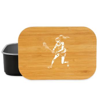 Female Lacrosse Player - Lunch Box - black - Front