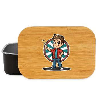 Darts Player Cartoon Style - Lunch Box - black - Front