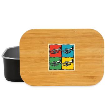 Trompette colorée Pop Art pour trompettes - Boîte à goûter - noir - Devant