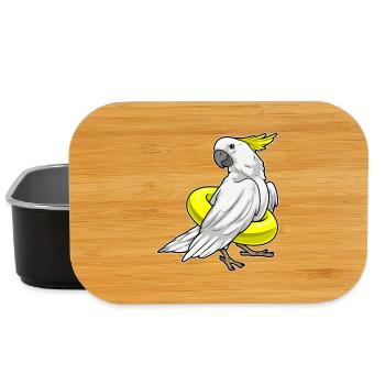 Parrot Swimming Swimming Ring Summer - Lunch Box - black - Front