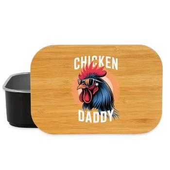 Poulet Papa Poulets Fête des Pères Volaille Fermier Coq - Boîte à goûter - noir - Devant