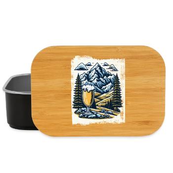 Bergpanorama mit Bierglas - Lunch Box - Schwarz - Vorne