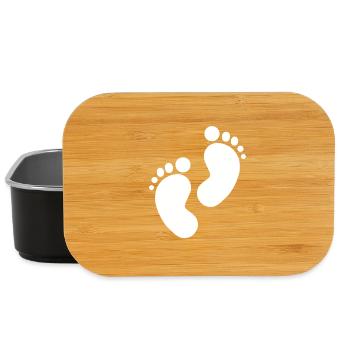 Baby Fußabdruck, Babyfüße - Lunch Box - Schwarz - Vorne