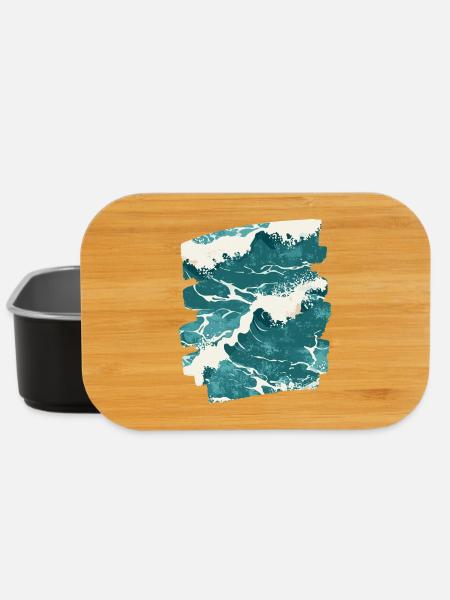 Wellen und Meer - Lunch Box - Schwarz