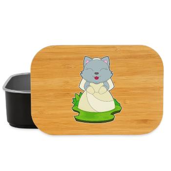 Cat Bridal Veil Wedding - Lunch Box - black - Front