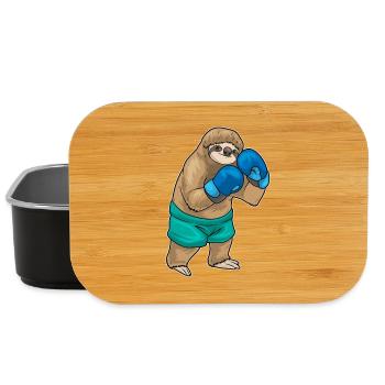 Faultier Boxer Boxhandschuhe Boxen - Lunch Box - Schwarz - Vorne