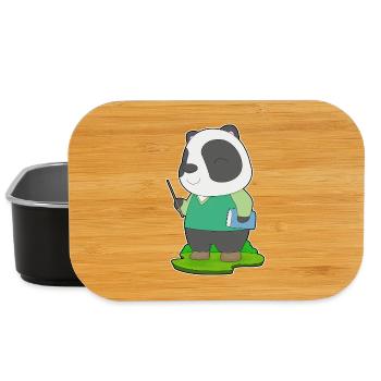 Panda Teacher Book School - Lunch Box - black - Front