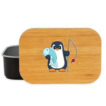 Pingouin Pêcheur Poisson Pêche - Boîte à goûter - noir - Devant