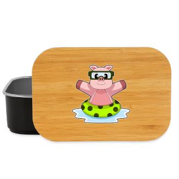 Été de nage dans la nage des cochons - Boîte à goûter - noir - Devant