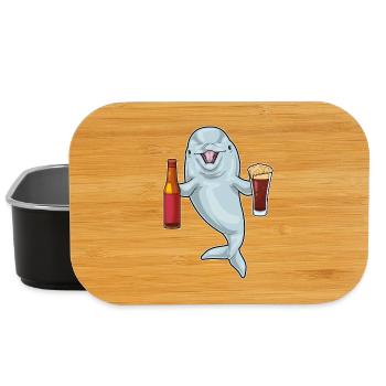 Delfin Flasche Bier - Lunch Box - Schwarz - Vorne