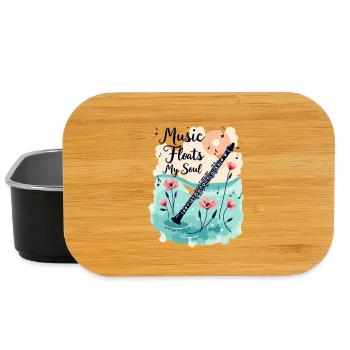 Clarinette aux fleurs - La musique fait flotter mon âme - Boîte à goûter - noir - Devant