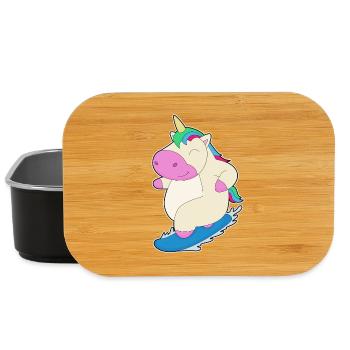 Einhorn Snowboarder Snowboard - Lunch Box - Schwarz - Vorne