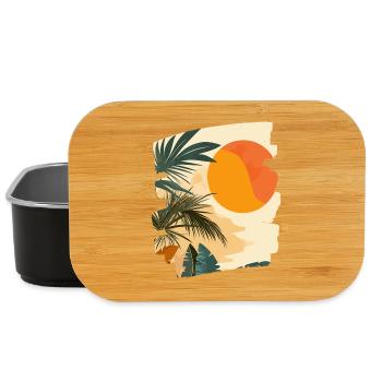 Summer Palm Tree Sunset - Lunch Box - black - Front