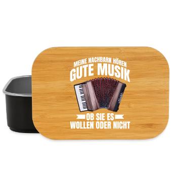 Meine Nachbarn hören gute Musik - Akkordeon Humor - Lunch Box - Schwarz - Vorne