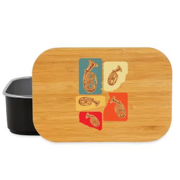 Kreatives Tenorhorn Design in Retro Farben - Lunch Box - Schwarz - Vorne