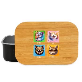 Sopran Alt Tenor Bass lustige Chor Katzen - Lunch Box - Schwarz - Vorne
