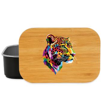 Leopard Panther Raubkatze Katze Panter Leoparden - Lunch Box - Schwarz - Vorne