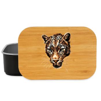 Leopard Panther Raubkatze Katze Panter Leoparden - Lunch Box - Schwarz - Vorne