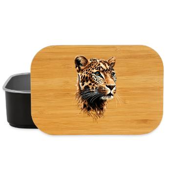 Leopard Panther Raubkatze Katze Panter Leoparden - Lunch Box - Schwarz - Vorne