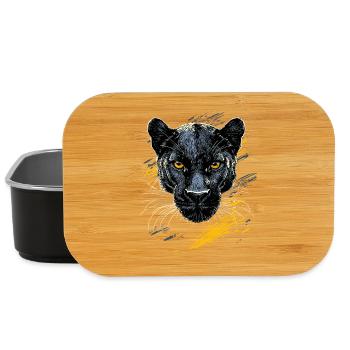 Panther Leopard Raubkatze Süße Großkatze Panter - Lunch Box - Schwarz - Vorne
