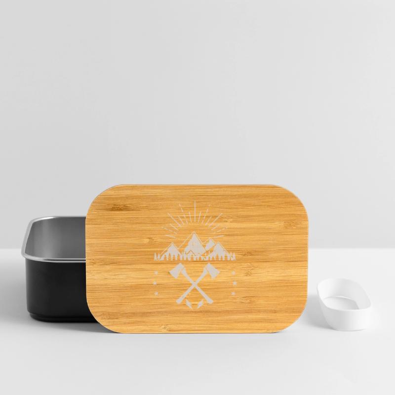 Rugged Mountain Sunrise Axe Emblem Lunch Box