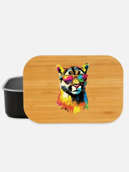 Panther Leopard Raubkatze Süße Großkatze Katzen - Lunch Box - Schwarz