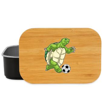 tortue joueur de football football - Boîte à goûter - noir - Devant