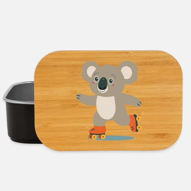 Roller Skate Koala – Aventurier joyeux à motif animal - Boîte à goûter - noir