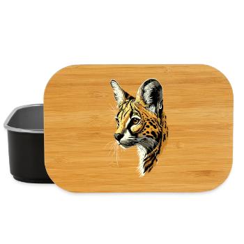 Serval Raubkatze Afrika Savannah Leopard Katzen - Lunch Box - Schwarz - Vorne