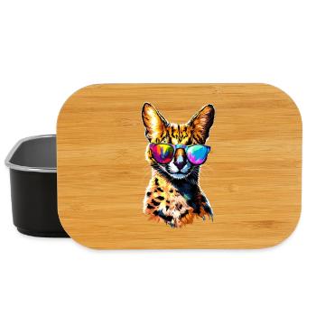 Serval Raubkatze Afrika Savannah Leopard Katzen - Lunch Box - Schwarz - Vorne