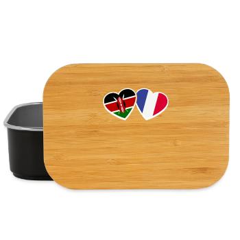 Kenya France Coeur Amour Drapeau Kenyans - Boîte à goûter - noir - Devant