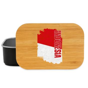 Vertical Indonesia flag, I love Indonesia - Lunch Box - black - Front