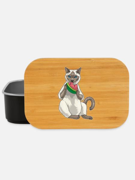 Chat siamois Pastèque - Boîte à goûter - noir