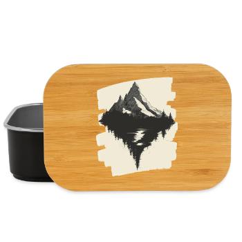 Berge Klettern Kletterer Wandern - Lunch Box - Schwarz - Vorne