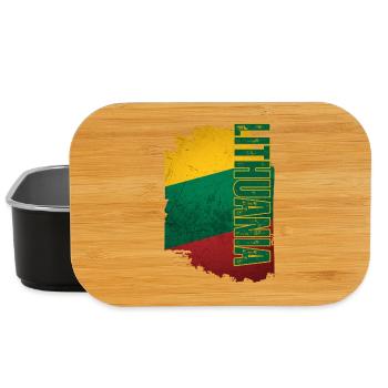 Vertical Lithuanian flag, Lithuanian pride - Lunch Box - black - Front