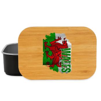 Vertikale walisische Flagge, walisischer Stolz - Lunch Box - Schwarz - Vorne