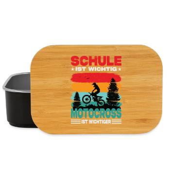 Motocross Geschenk Schule Spruch Kinder Junge - Lunch Box - Schwarz - Vorne