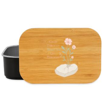 Motif floral inspirant - Espoir et force - Boîte à goûter - noir - Devant