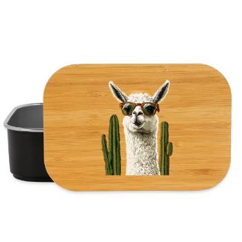 Lama drôle Alpaga Lama Lama Animal Cadeau - Boîte à goûter - noir - Devant