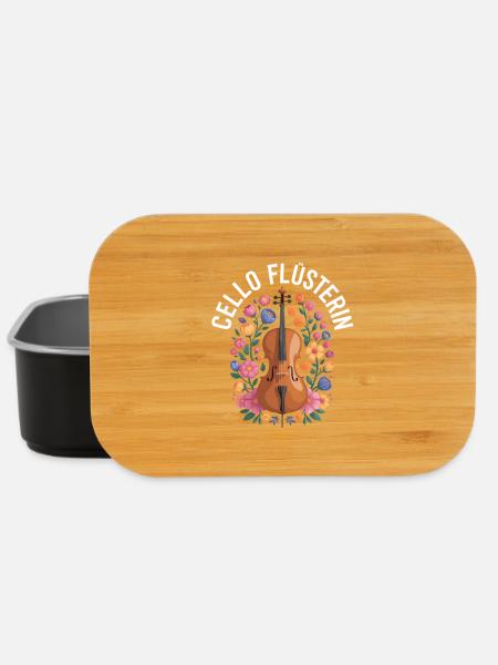 Cello Flüsterin mit Blumen Cellistin - Lunch Box - Schwarz