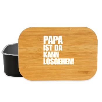 PAPA IST DA KANN LOSGEHEN cooler Vater - Lunch Box - Schwarz - Vorne