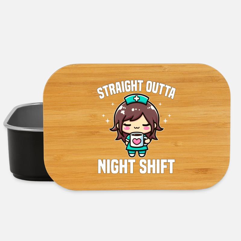STRAIGHT OUTTA NIGHT SHIFT - CADEAU INFIRMIÈRE - Boîte à goûter - noir