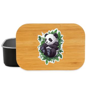 Ours panda mignon - Boîte à goûter - noir - Devant
