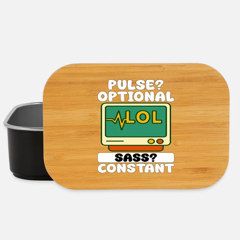 PULSE? OPTIONAL, SASS? CONSTANT - NURSE GIFT - Lunch Box - black