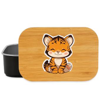 Süsser Tiger – Lustige Geschenkidee für Kinder - Lunch Box - Schwarz - Vorne