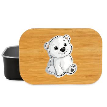 Polar Bear Illustration – Arctic Animal Motif - Lunch Box - black - Front