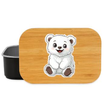 Polarbär Illustration – Arktisches Tiermotiv - Lunch Box - Schwarz - Vorne