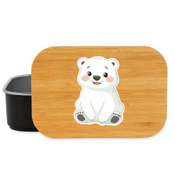 Polar Bear Illustration – Arctic Animal Motif - Lunch Box - black - Front