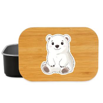Polarbär Illustration – Arktisches Tiermotiv - Lunch Box - Schwarz - Vorne