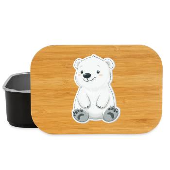 Polarbär Illustration – Arktisches Tiermotiv - Lunch Box - Schwarz - Vorne